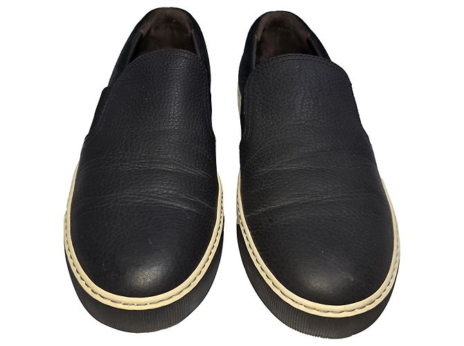 Sneakers Slip-On Lanvin in pelle nera e camoscio - vista 2