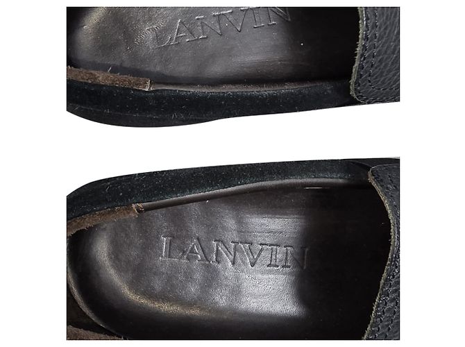 Sneakers Slip-On Lanvin in pelle nera e camoscio - vista 6