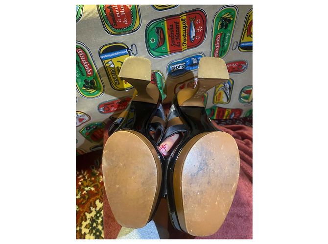 Marni Platform Heels Brown Leather Ankle Strap - view 8