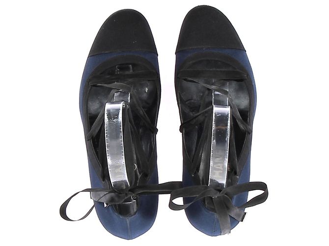Tacchi CHANEL T.EU 38 Tessuto Blu navy - vista 6