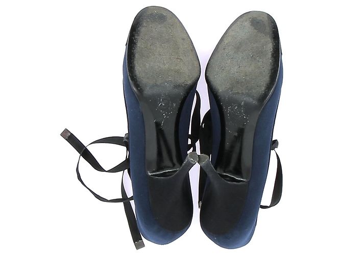 Tacchi CHANEL T.EU 38 Tessuto Blu navy - vista 7