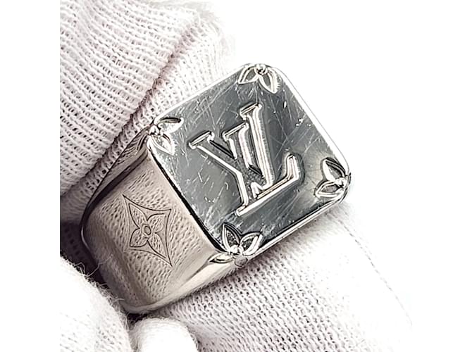 Anello sigillo Monogram Louis Vuitton Argento - vista 3