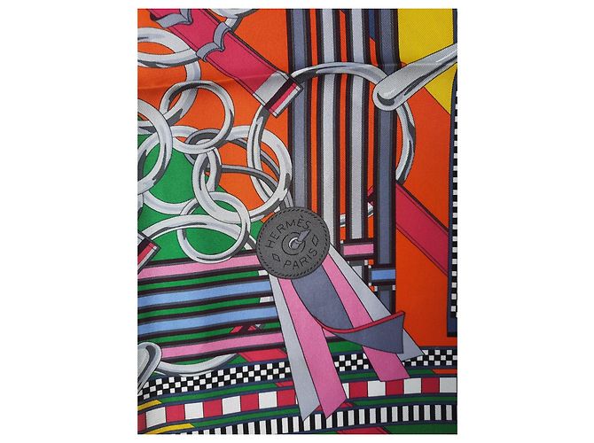 Hermès Schal/Quadrat mit dem Titel 'Brides et Gris Gris' Neu Mehrfarben - Ansicht 7