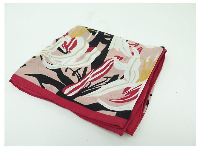 NOVE SCIARPA CHANEL FIORI GIGLIO LOGO CC QUADRATO 90 SETA ROSA - vista 8