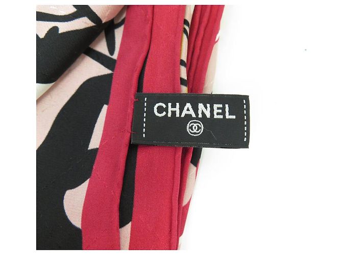 NOVE SCIARPA CHANEL FIORI GIGLIO LOGO CC QUADRATO 90 SETA ROSA - vista 9