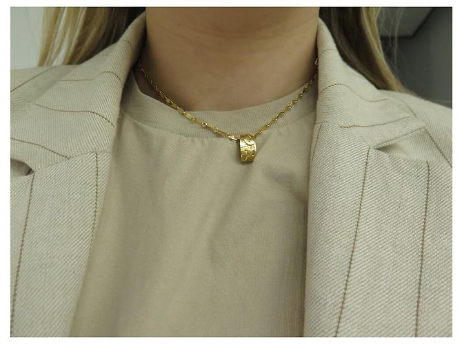 COLLAR GUY LAROCHE PENDIENTE Y CADENA 40CM EN ORO AMARILLO 18K 9.1GR COLLAR DE ORO - vista 13