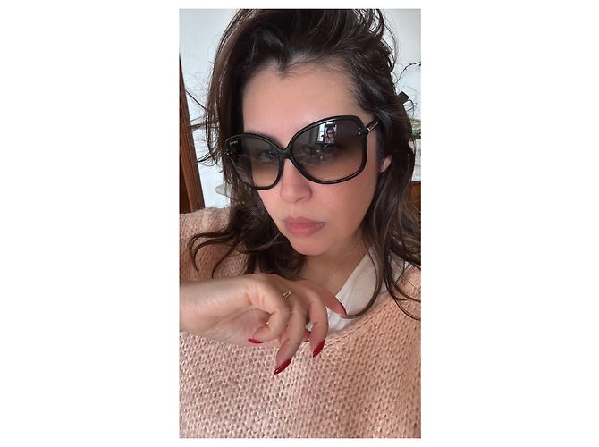 Tom Ford Oversized Sonnenbrille Schwarz Gradient - Ansicht 8