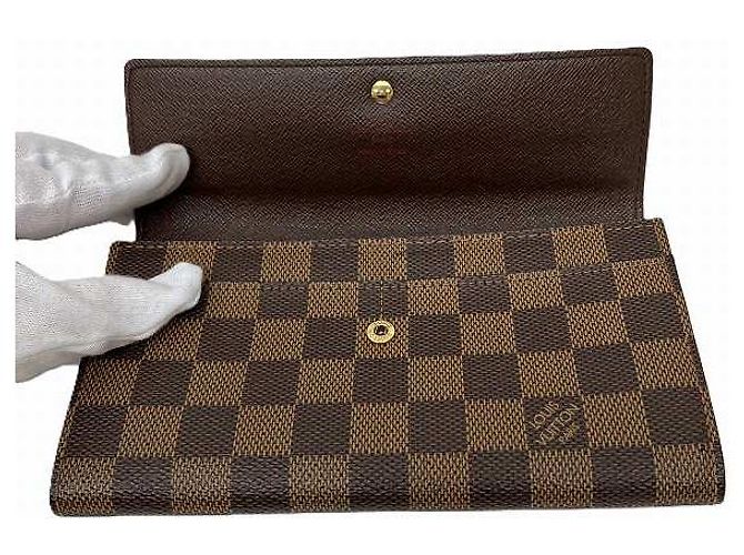 Portefeuille Sarah Damier Louis Vuitton N61726 Marron - vue 2
