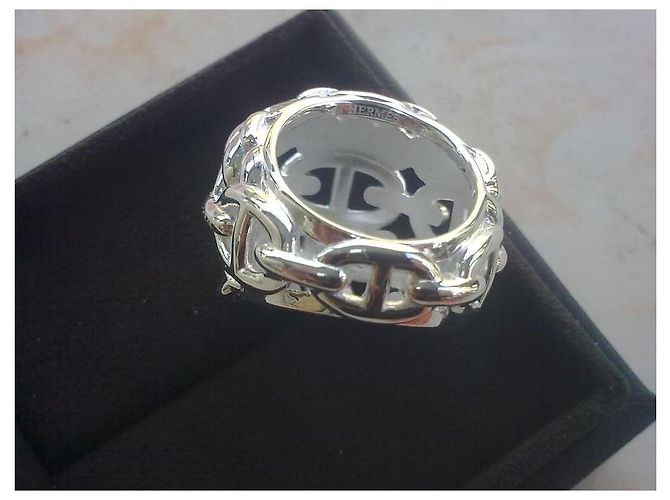 Hermès Anillo de Cadena de Ancla Multicadena Plata - vista 2