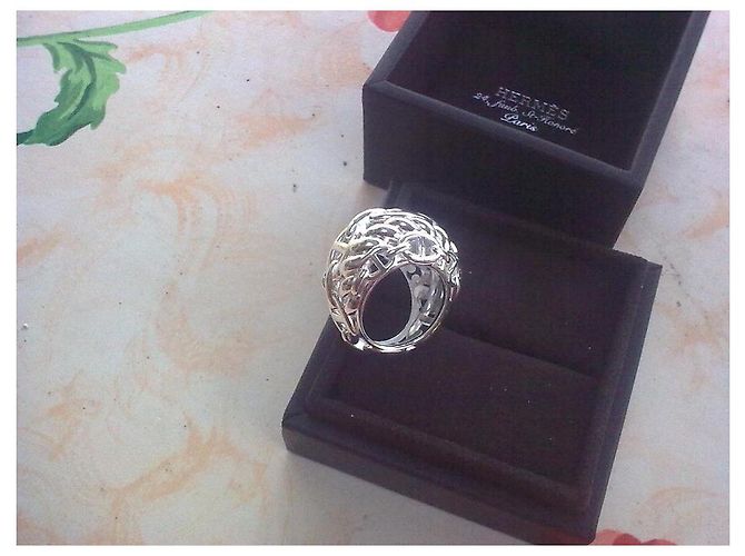Hermès Anillo de Cadena de Ancla Multicadena Plata - vista 5