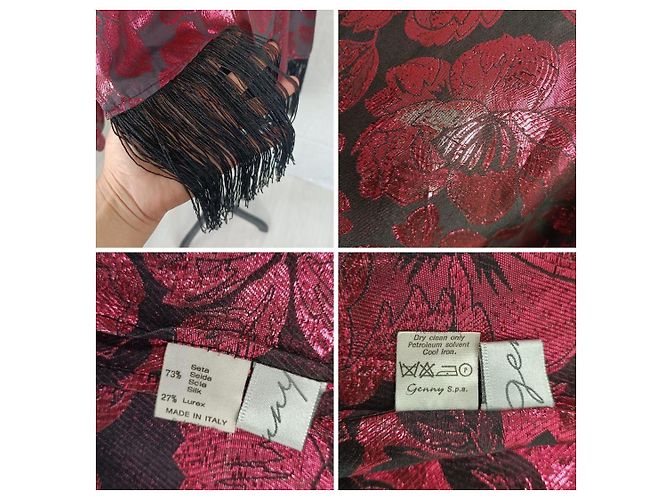 Camisa de seda Genny para atuendo de teatro Negro Roja - vista 10