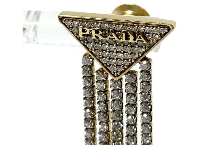 Orecchini in zirconia con logo in cristallo Prada per donne D'oro - vista 3