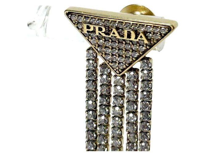 Orecchini in zirconia con logo in cristallo Prada per donne D'oro - vista 4
