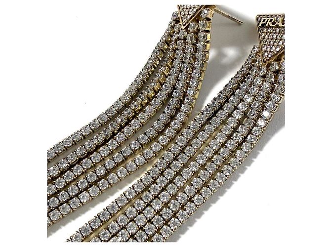 Orecchini in zirconia con logo in cristallo Prada per donne D'oro - vista 5