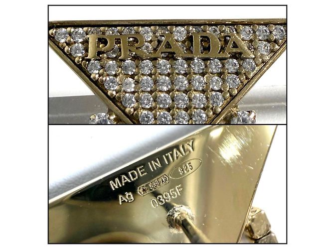 Orecchini in zirconia con logo in cristallo Prada per donne D'oro - vista 9