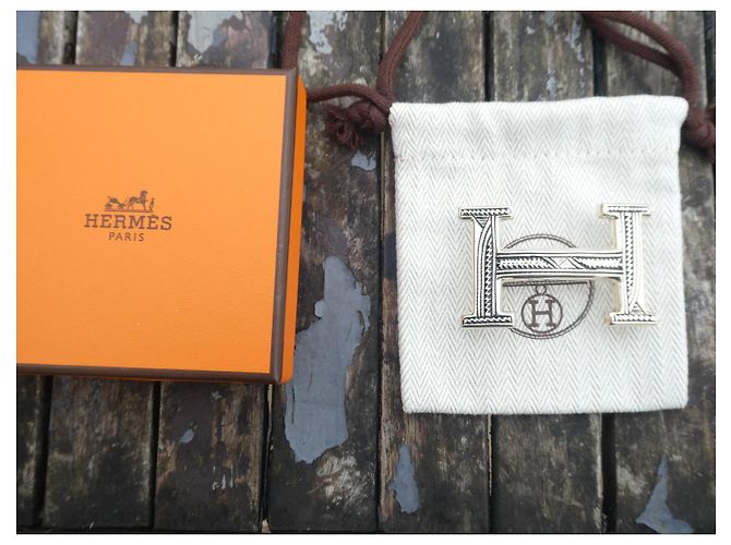 Hermès Touareg belt buckle in solid silver with box and dustbag Silvery - view 2
