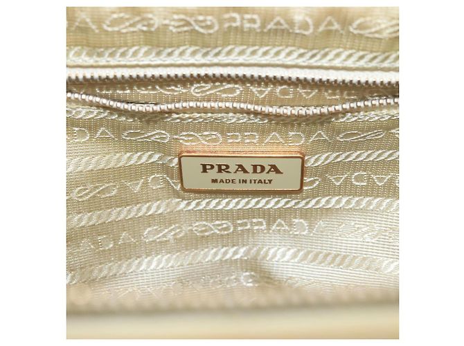 PRADA Borsa a mano in nylon beige Auth ac3438 - vista 17