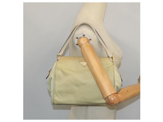PRADA Borsa a mano in nylon beige Auth ac3438 - vista 21