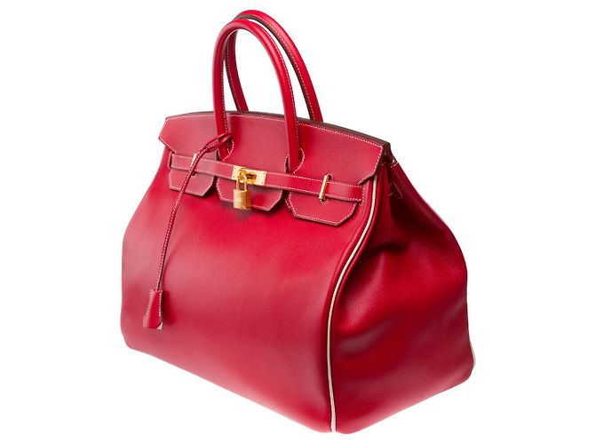 Hermès HERMES Birkin 40 Bag in Red Leather - 102281 - view 4