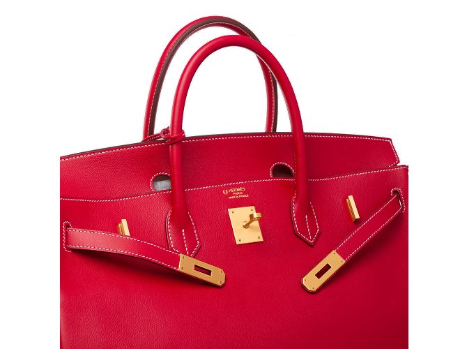 Hermès HERMES Birkin 40 Bag in Red Leather - 102281 - view 6