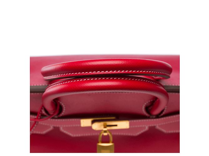 Hermès HERMES Birkin 40 Bag in Red Leather - 102281 - view 9