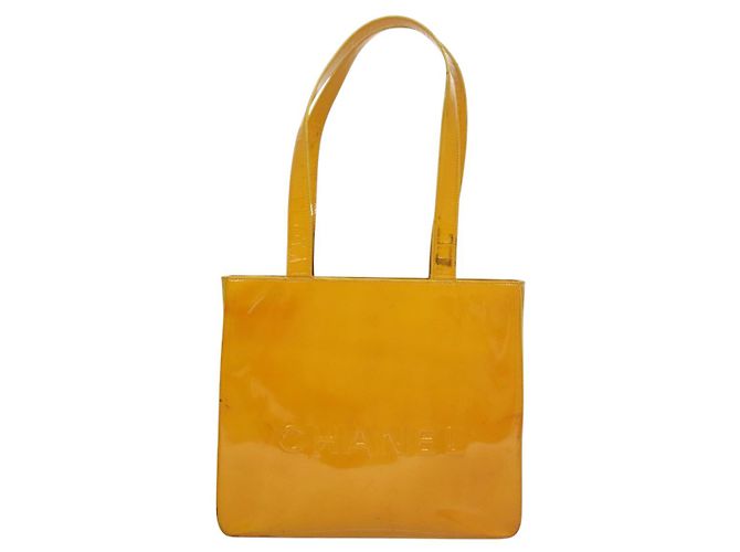 CHANEL Tote Bag Emaille Gelb CC Auth fm4195 - Ansicht 13