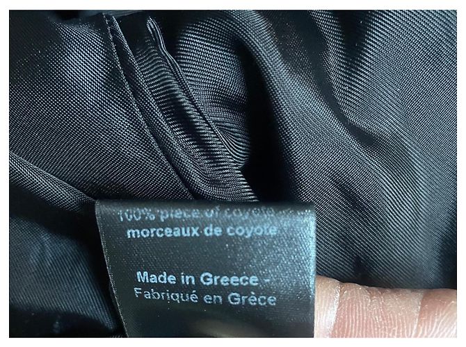 Blouson court col rond Joseph 38 fourrure de coyote noir - vue 7