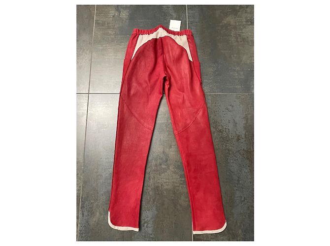 Isabel Marant Lederhose in Rot und Ecru Roh - Ansicht 4