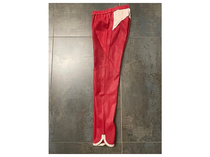 Isabel Marant Lederhose in Rot und Ecru Roh - Ansicht 5