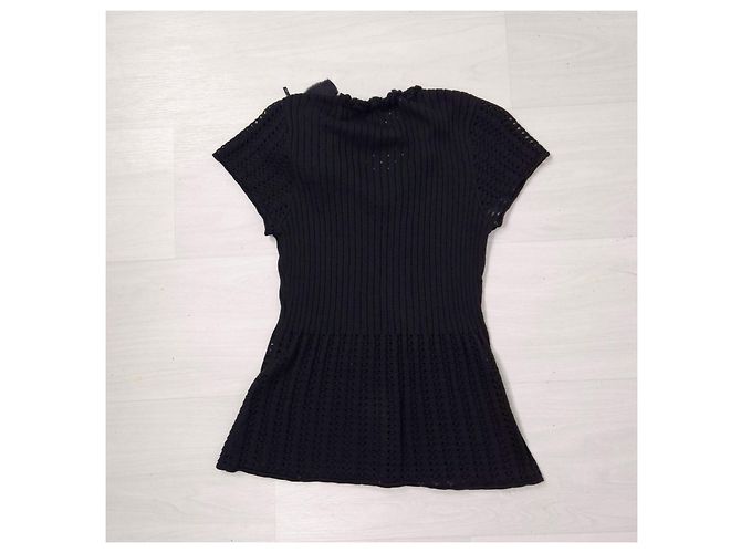 Schwarzer Seidenpullover Christian Lacroix Bazar - Ansicht 2