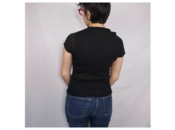 Schwarzer Seidenpullover Christian Lacroix Bazar - Ansicht 5