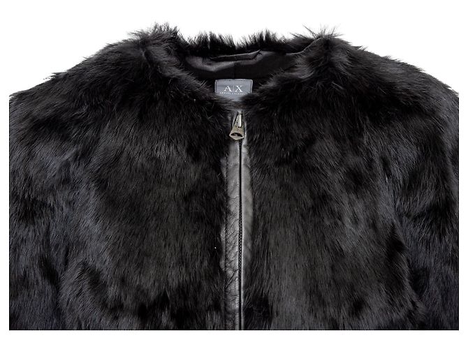 Armani Exchange Kunstfelljacke Schwarz - Ansicht 4