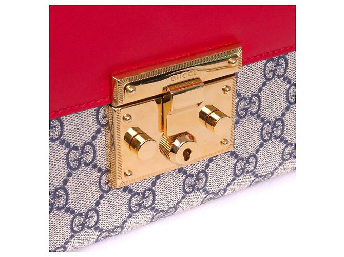 GUCCI - Borsa a spalla Padlock Gucci in tela monogrammata Rosso - vista 5