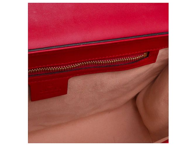 GUCCI - Borsa a spalla Padlock Gucci in tela monogrammata Rosso - vista 9