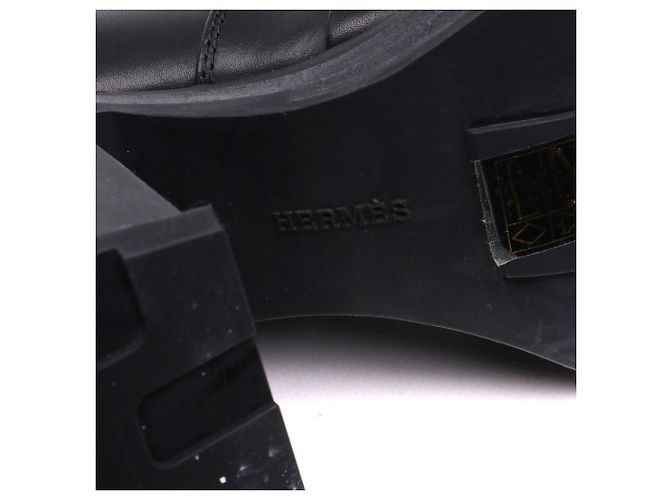 HERMÈS - Hermès boots in black leather (size 37) - view 7