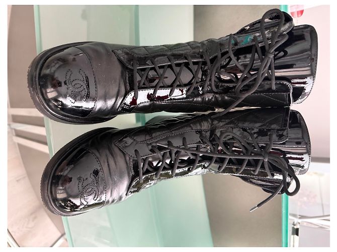 Botas Chanel de piel negra Negro - vista 10
