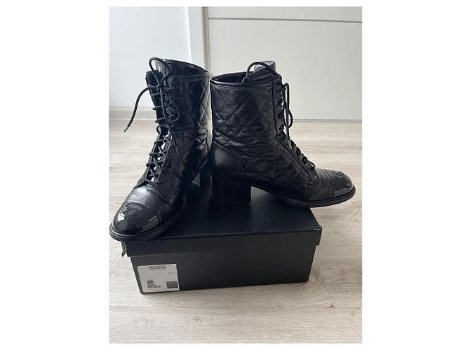 Botas Chanel de piel negra Negro - vista 2