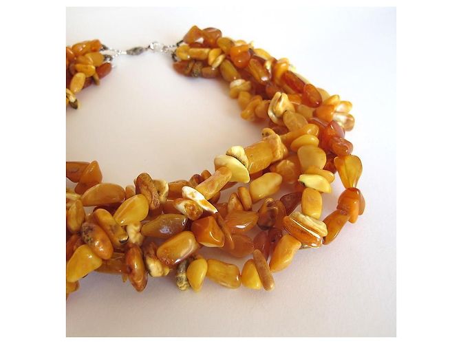 Autre Marque Collana Heirloom&Amber in Ambra del Baltico e Argento Arancione - vista 3