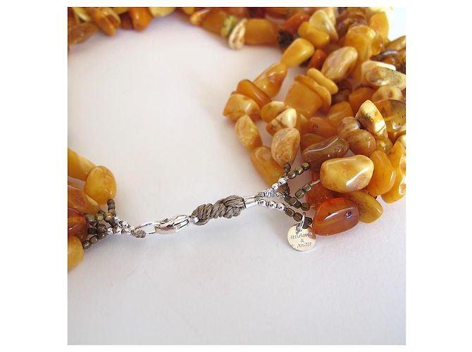 Autre Marque Collana Heirloom&Amber in Ambra del Baltico e Argento Arancione - vista 4