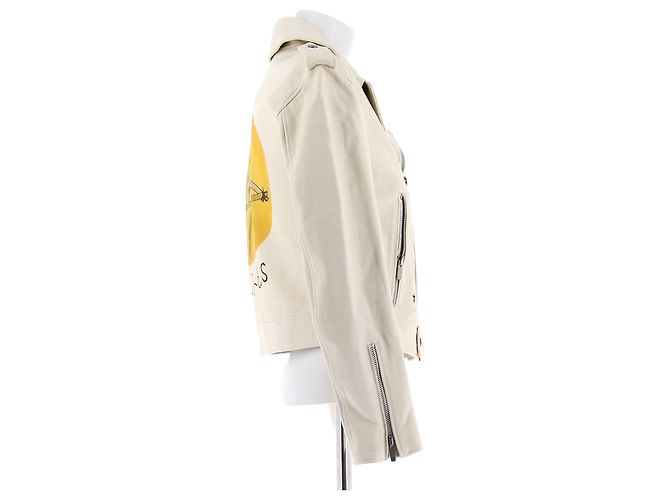 CHRISTIAN DIOR Jacken T.FR 34 Leder Beige - Ansicht 3