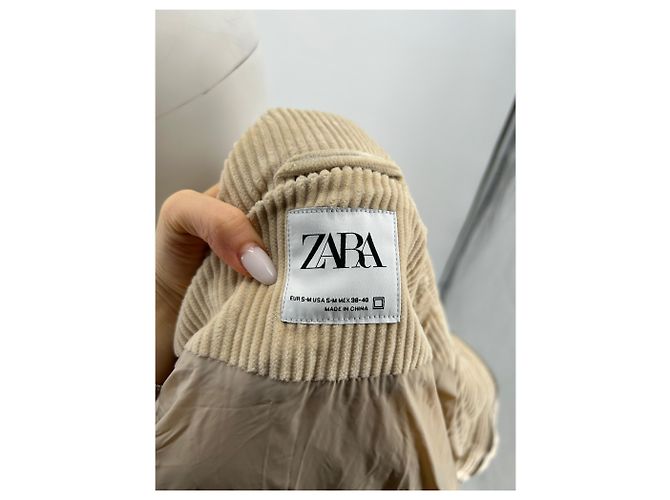 Casacos ZARA T.Internacional S Algodão Bege - vista 6