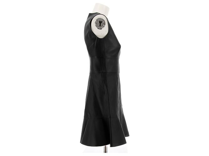 LOUIS VUITTON Kleider T.FR 36 Leder Schwarz - Ansicht 3