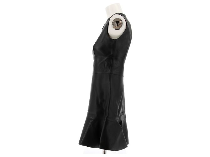 LOUIS VUITTON Kleider T.FR 36 Leder Schwarz - Ansicht 4