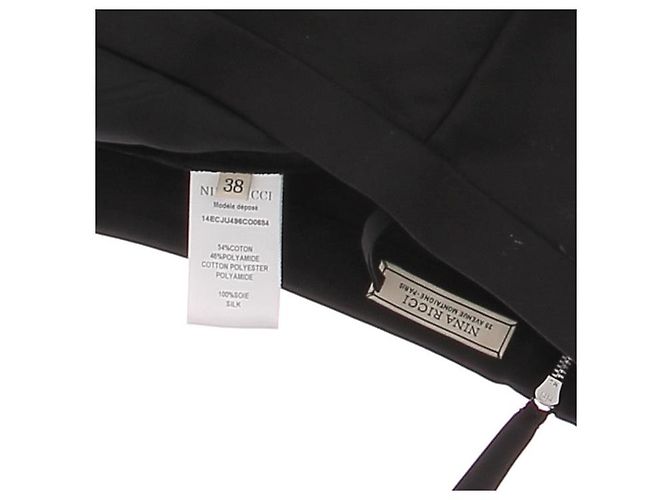 NINA RICCI Faldas T.FR 38 Algodón Negro - vista 6