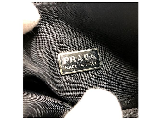 Prada MV515 Triangle Plate Handtasche Schwarz - Ansicht 12