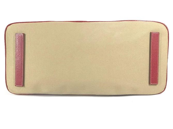 Tote Sac à main Prada BN0081 en plaque triangulaire bicolore Rouge Beige - vue 4