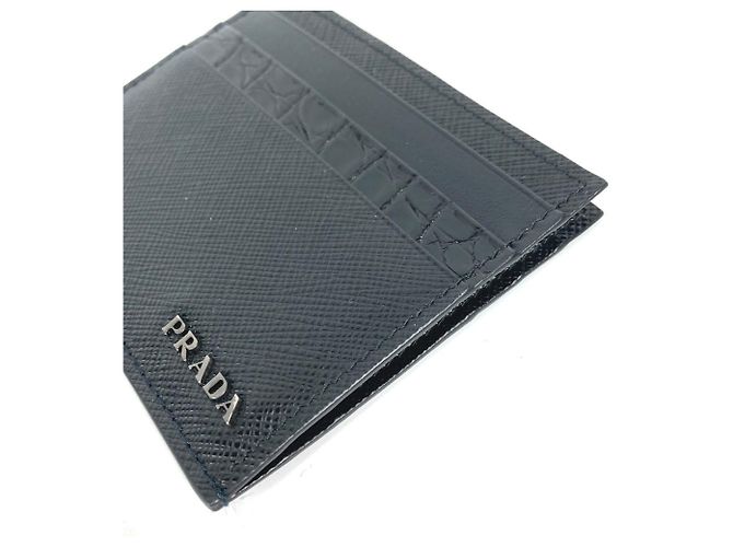 Prada Saffiano Leather Card Case Black - view 5