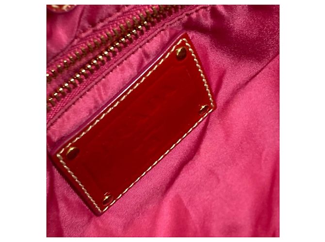 Borsa tote in nylon e pelle rosa Prada - vista 13