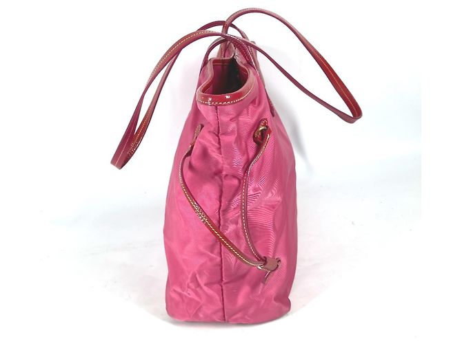 Borsa tote in nylon e pelle rosa Prada - vista 2
