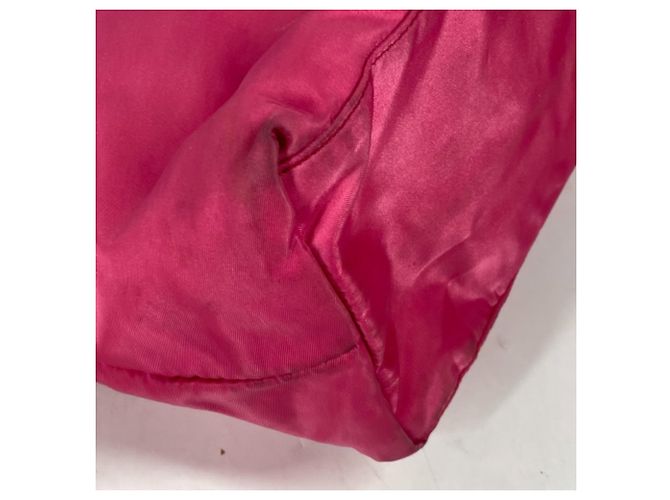 Borsa tote in nylon e pelle rosa Prada - vista 6